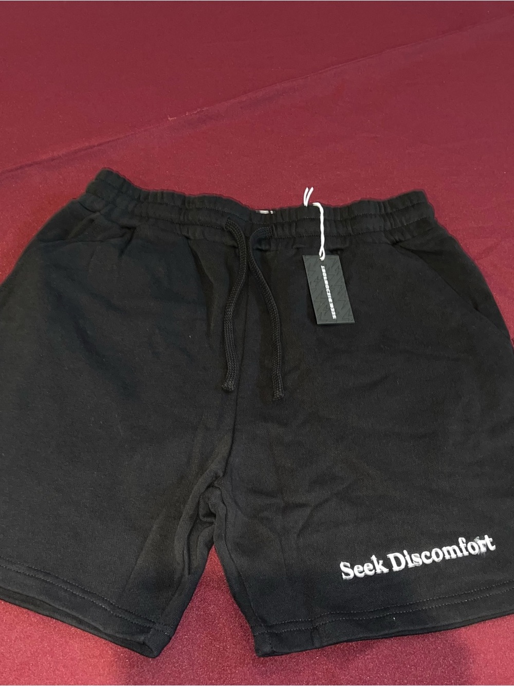 Men's Black Seek Discomfort 100% Organic Cotton Shorts size Small